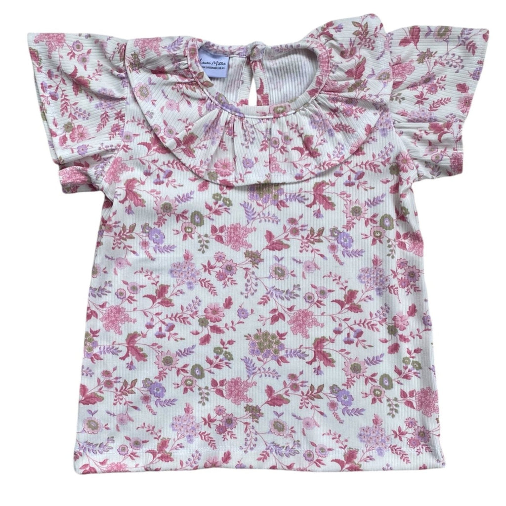 Polera flores rosadas