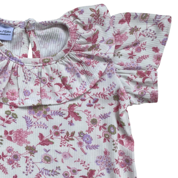 Polera flores rosadas