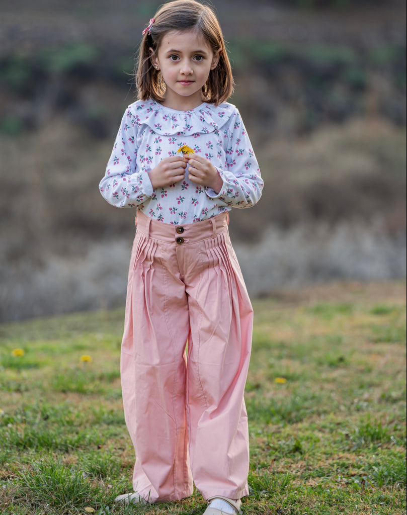 Pantalones anchos rosados - Laura Miller Ropa de Niños