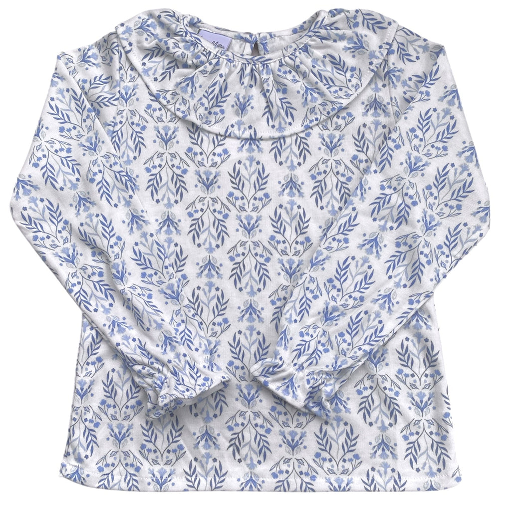 Polera floreada azul