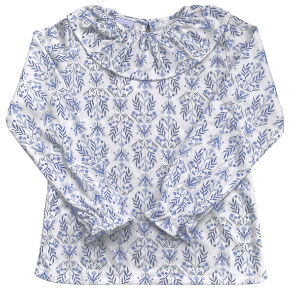 Polera floreada azul