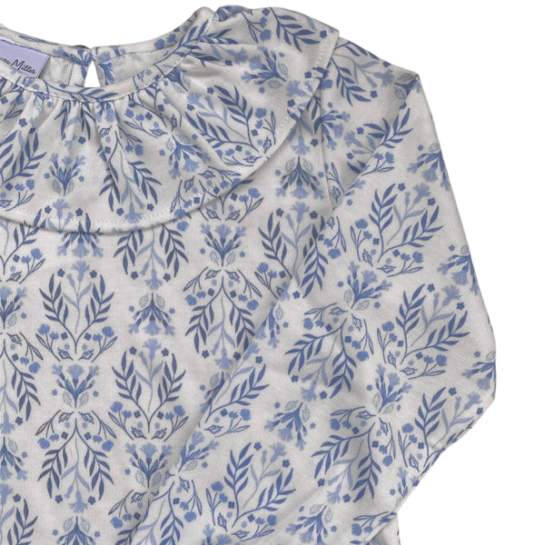 Polera floreada azul