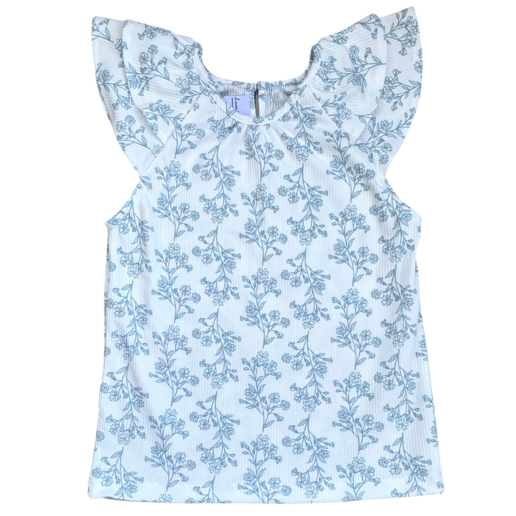 Polera flor azul