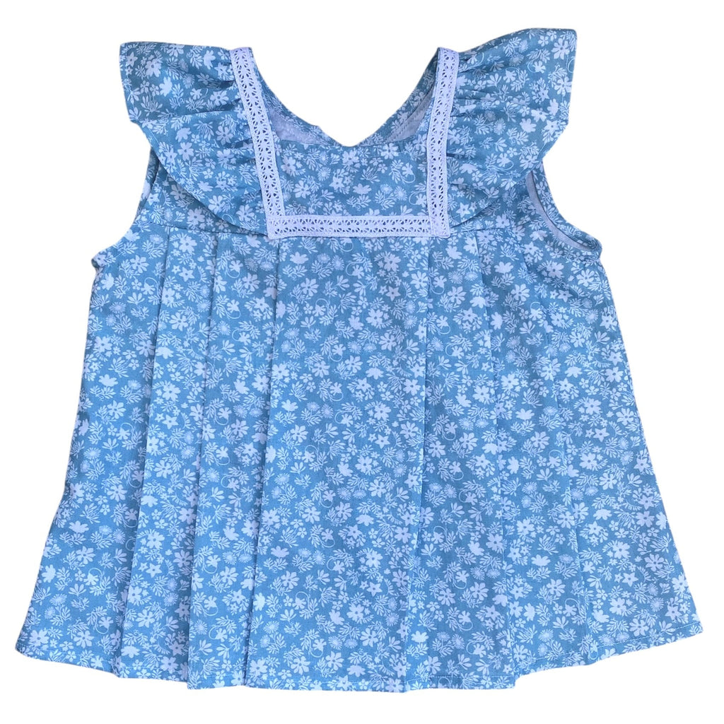 Blusa celeste florcitas