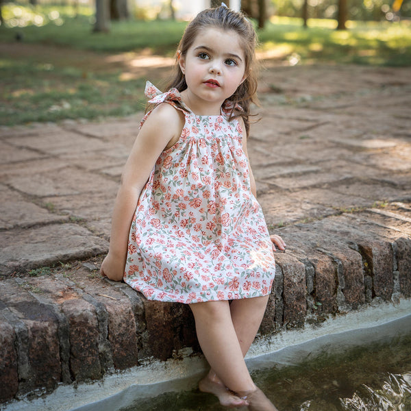 Vestido tirantes flores rosadas