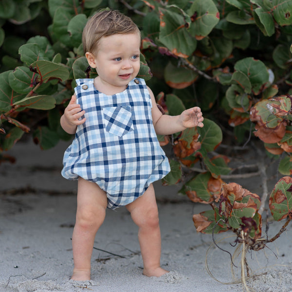 Jardinera bombacho escocés celeste Laura Miller